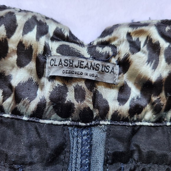 Clash Jeans USA Mini Blue Short Shorts with Belt - Picture 5 of 7